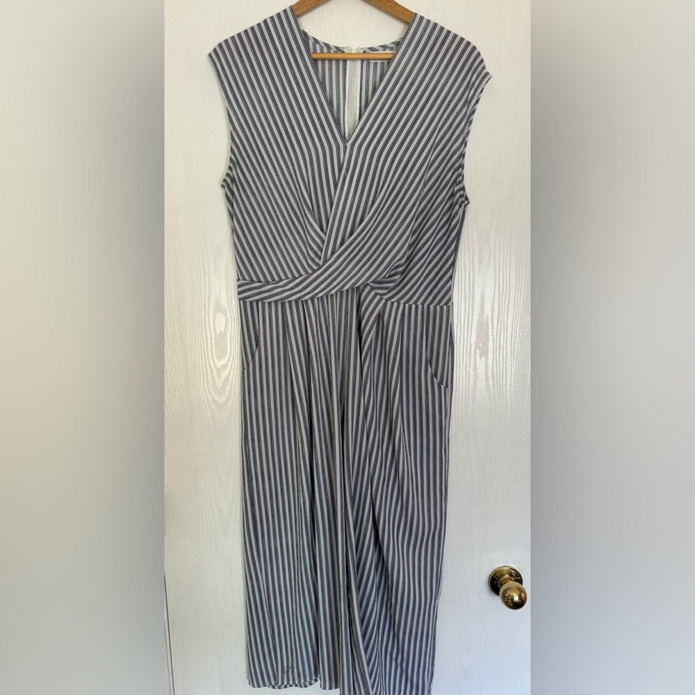 Elodie Sise XL Women’s Jumpsuit Blue & White Stripes